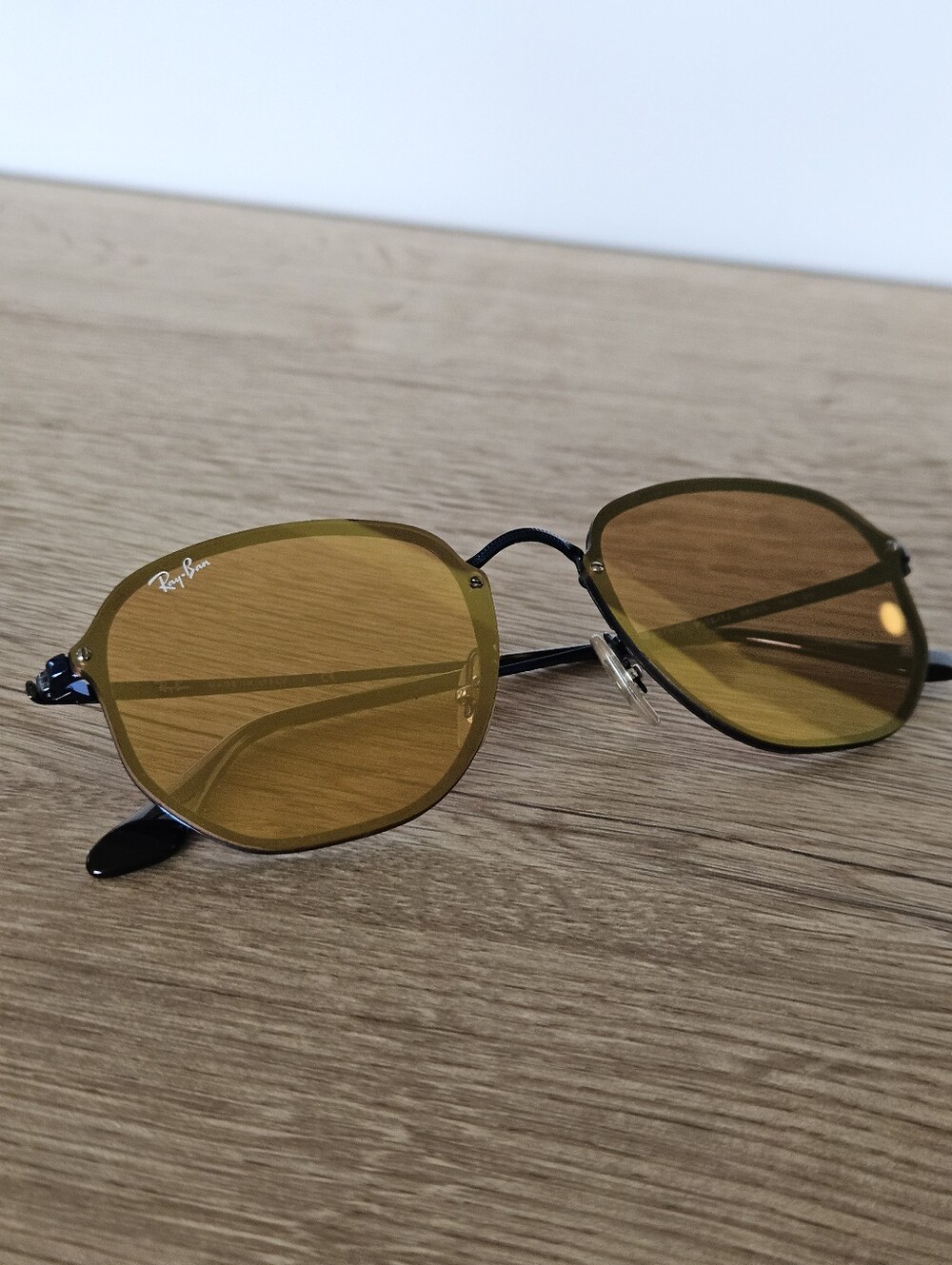 Ray-Ban Blaze Hexagonal Sunglasses | Blue Frame | Includes Case & Cleaning Rag